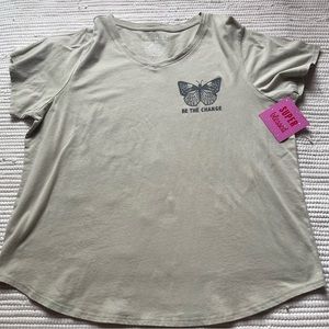 Be The Change Graphic Positive Message Woman’s Tee 100% Cotton Size 2X